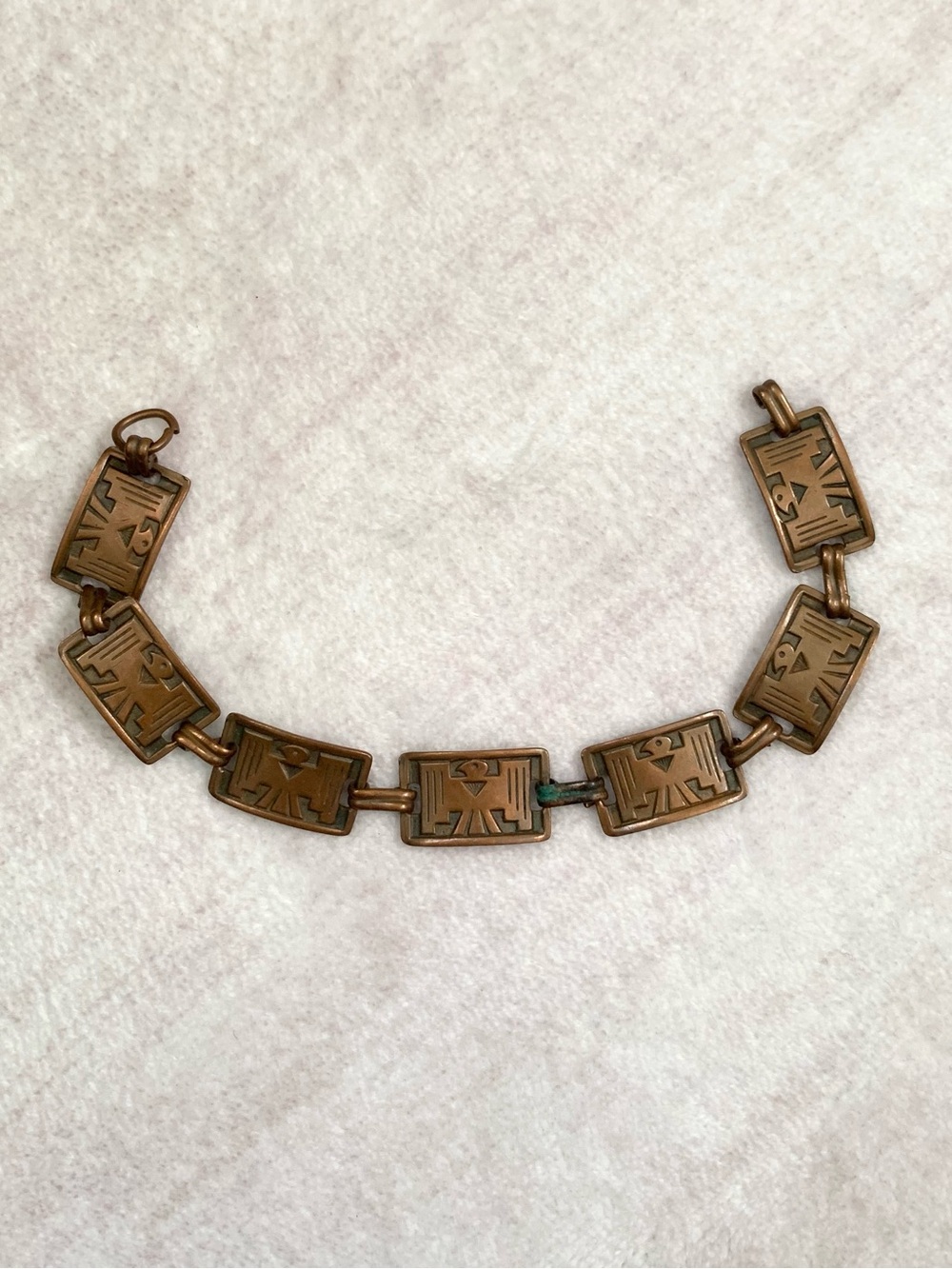 Vintage Thunderbird Native Style Copper Link Bracelet